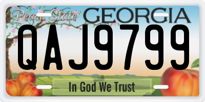 GA license plate QAJ9799