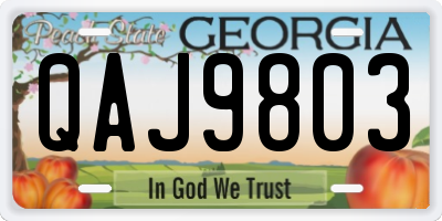 GA license plate QAJ9803
