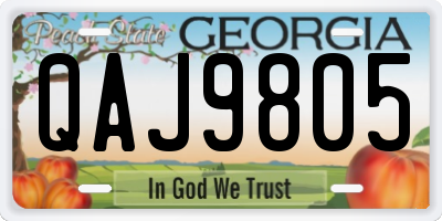 GA license plate QAJ9805