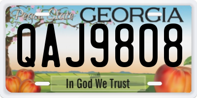 GA license plate QAJ9808