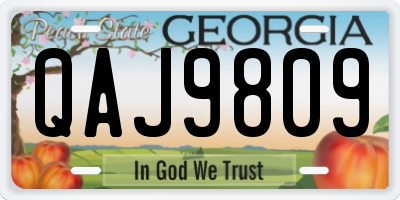 GA license plate QAJ9809