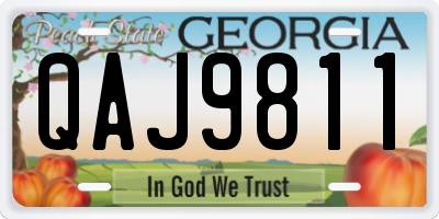 GA license plate QAJ9811