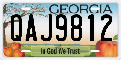 GA license plate QAJ9812