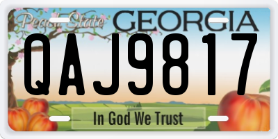 GA license plate QAJ9817