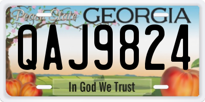 GA license plate QAJ9824