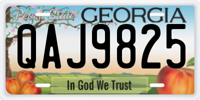 GA license plate QAJ9825