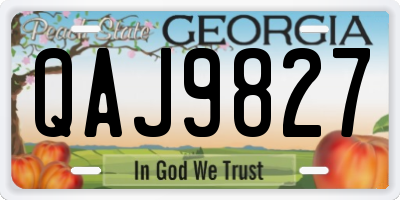 GA license plate QAJ9827