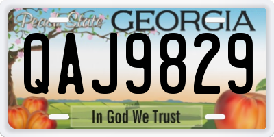 GA license plate QAJ9829