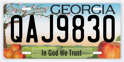 GA license plate QAJ9830