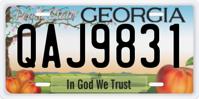 GA license plate QAJ9831