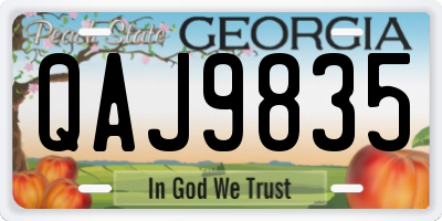 GA license plate QAJ9835
