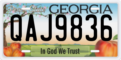 GA license plate QAJ9836