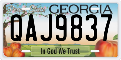 GA license plate QAJ9837