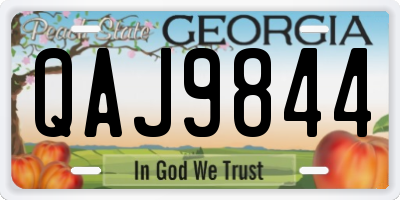 GA license plate QAJ9844