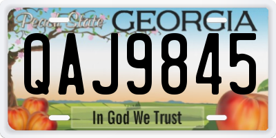 GA license plate QAJ9845