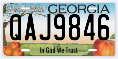 GA license plate QAJ9846