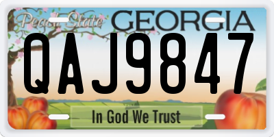 GA license plate QAJ9847