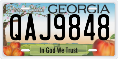 GA license plate QAJ9848