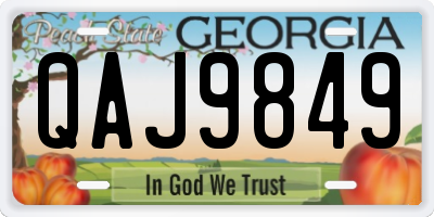 GA license plate QAJ9849