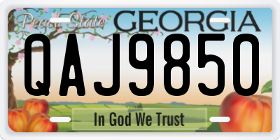 GA license plate QAJ9850
