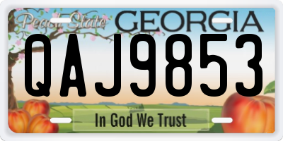 GA license plate QAJ9853