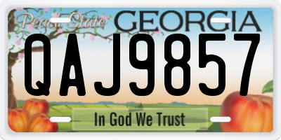 GA license plate QAJ9857