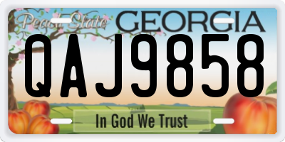 GA license plate QAJ9858