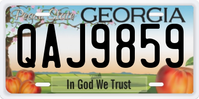 GA license plate QAJ9859