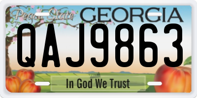 GA license plate QAJ9863
