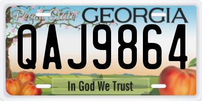 GA license plate QAJ9864