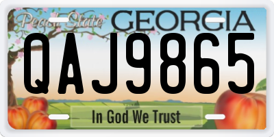 GA license plate QAJ9865