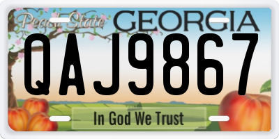 GA license plate QAJ9867