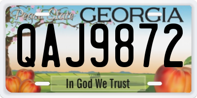 GA license plate QAJ9872
