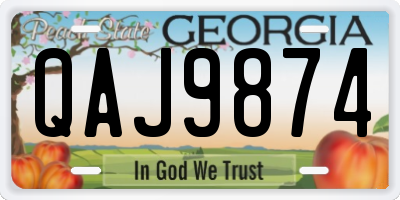 GA license plate QAJ9874