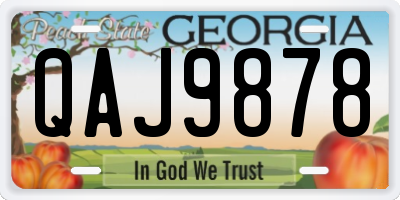 GA license plate QAJ9878