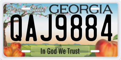 GA license plate QAJ9884
