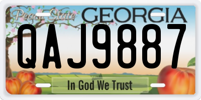 GA license plate QAJ9887