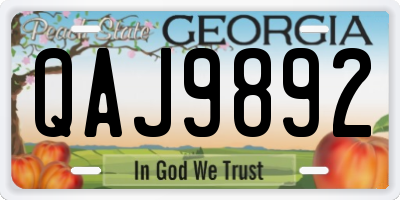 GA license plate QAJ9892