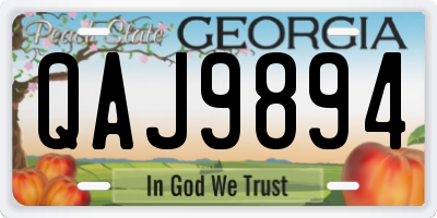 GA license plate QAJ9894