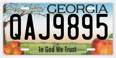 GA license plate QAJ9895