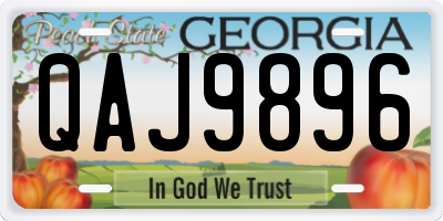 GA license plate QAJ9896