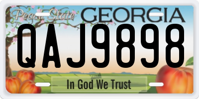 GA license plate QAJ9898