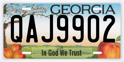GA license plate QAJ9902