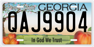 GA license plate QAJ9904