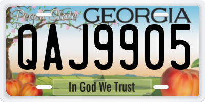GA license plate QAJ9905