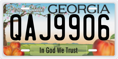 GA license plate QAJ9906