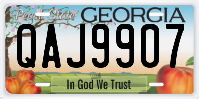 GA license plate QAJ9907