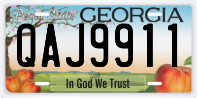GA license plate QAJ9911