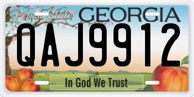 GA license plate QAJ9912