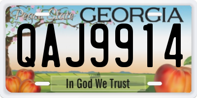 GA license plate QAJ9914